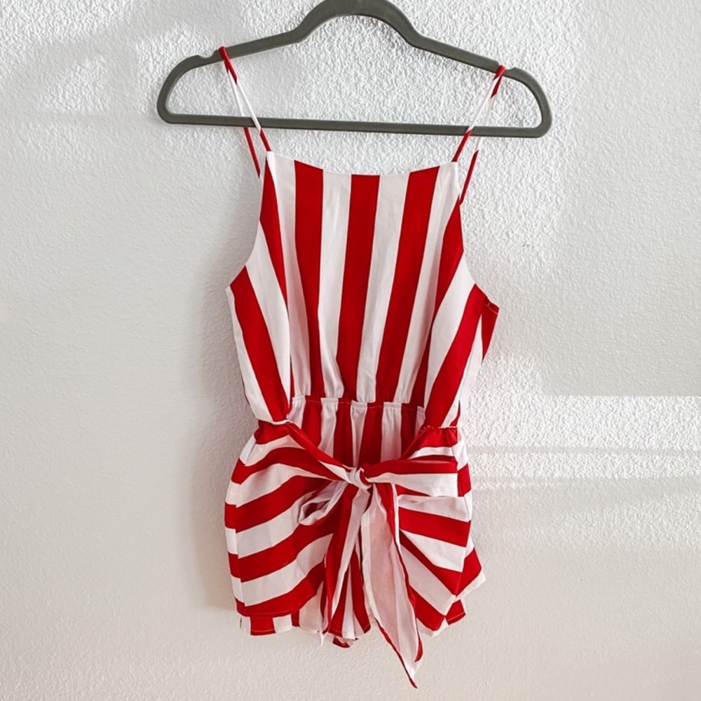 Red white romper